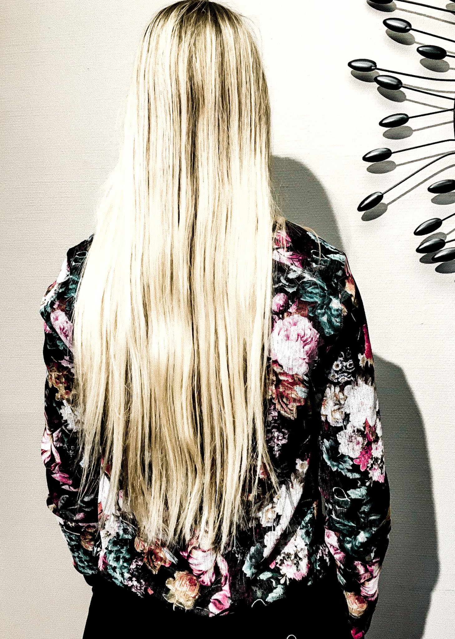 langes blondes Haar
